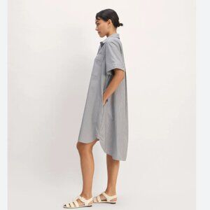 Everlane The Daytripper Dress in Linen Size L Black and White Striped